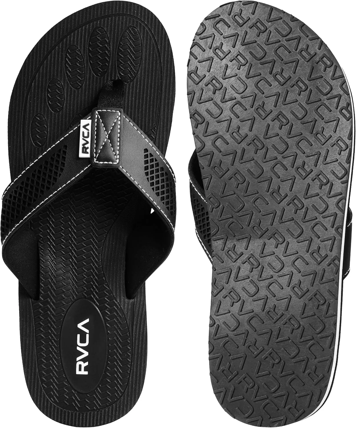 RVCA Perforated T-Bar Sandals - Breathable, Cushioned, and Durable Footwear
