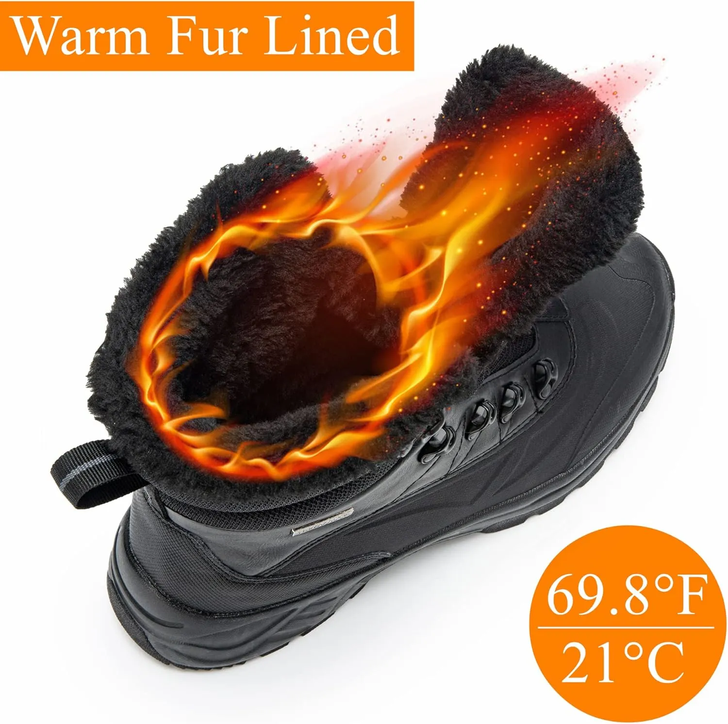 SHULOOK Men's Waterproof Hiking Boots Anti-Slip Lightweight Outdoor Mid Top Ankle Boot for Men Breathable Hiker Trekking Trails Shoes