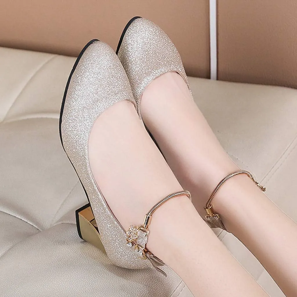 Silver Dress Sandals with Wedge for Women Low Heels Comfortable Chunky Heels Shoes Round Toe Wedding Work Loafer