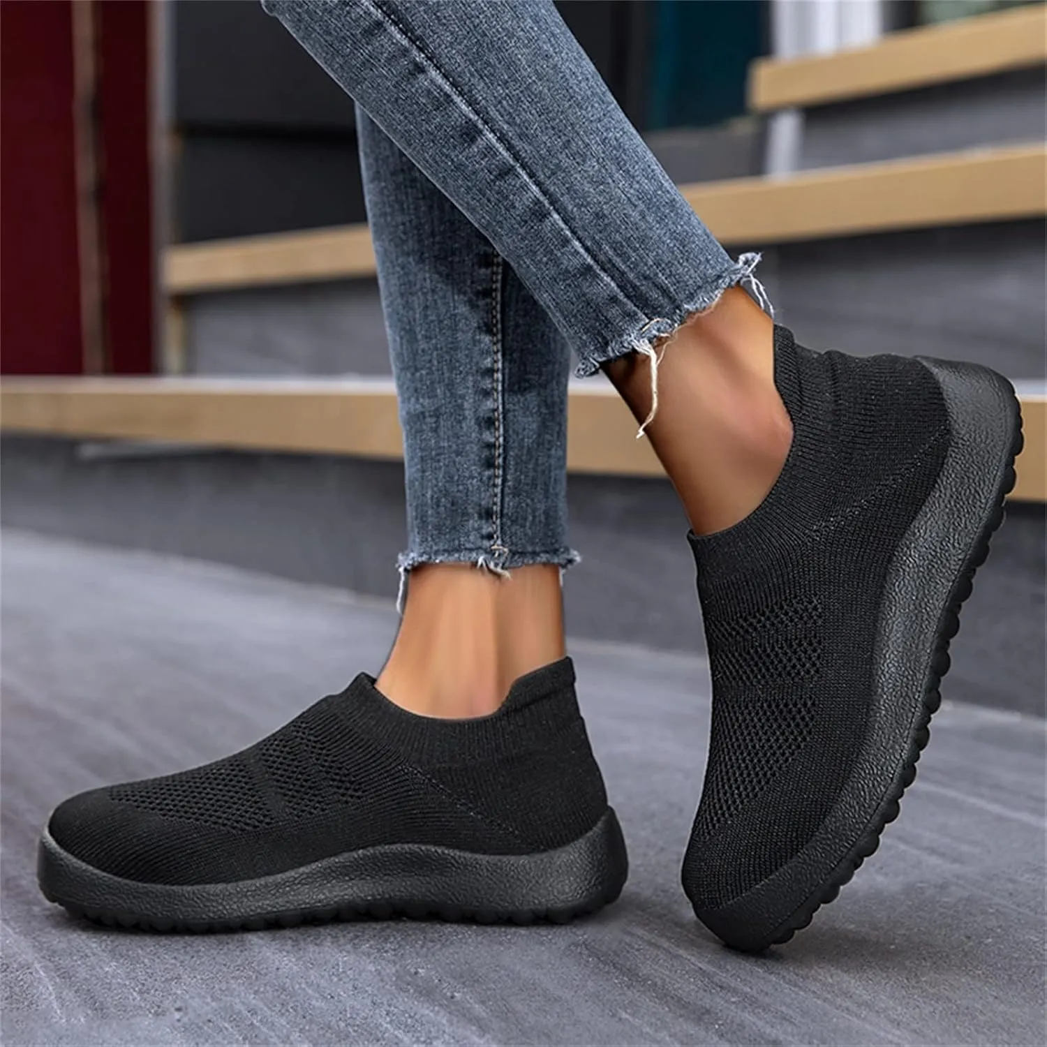 Sneakers for Women Running Shoes Slip On Casual Womens Running Shoes Wide Feet Dress Casual Shoes Platform Sneakers Platform Tennis Shoe White Loafers