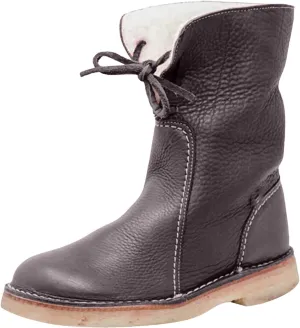 Snow Boots for Women Waterproof Leather Winter Boots Western Christmas Fur Boots Outdoor Anti-slip Mid Calf Boots