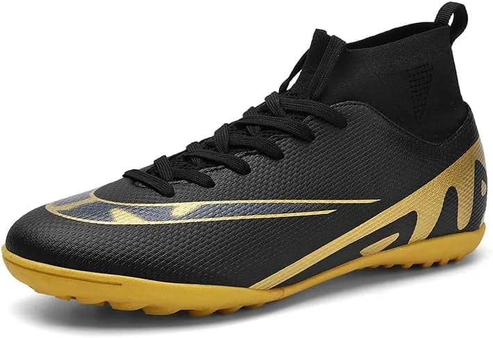 Soccer Cleats Men Soccer Boots Outdoor Turf Training Youth Soccer Cleats High-Top for Big Boys Soccer Shoes