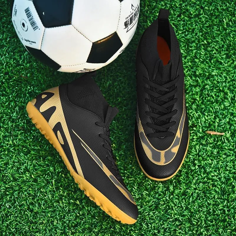 Soccer Cleats Men Soccer Boots Outdoor Turf Training Youth Soccer Cleats High-Top for Big Boys Soccer Shoes