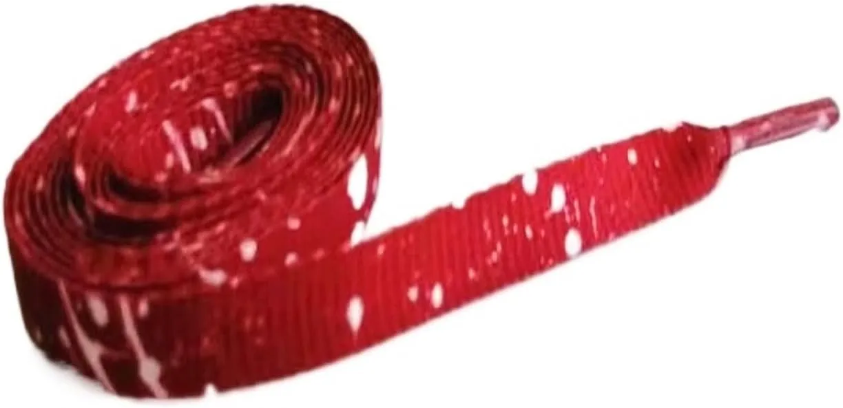 Splatter Flat Shoelaces Printing Speckle Shoelace White Black Ink Dots Graffiti Shoe Lace Red Sky Blue Dots