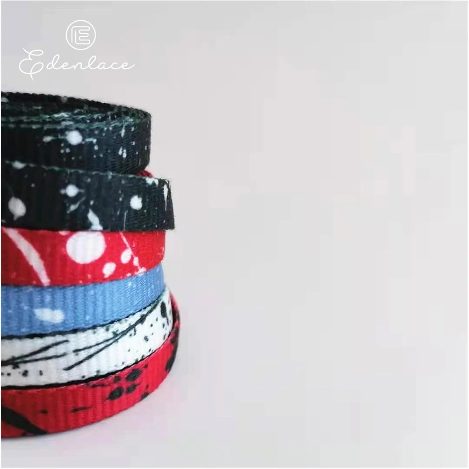 Splatter Flat Shoelaces Printing Speckle Shoelace White Black Ink Dots Graffiti Shoe Lace Red Sky Blue Dots