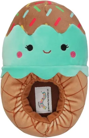 Squishmallow KellyToy Kids Slippers Plush Soft Choose Cow Christmas Dinosaur Koala Shark Axolotl (Maya Ice Cream (Size 4/5))