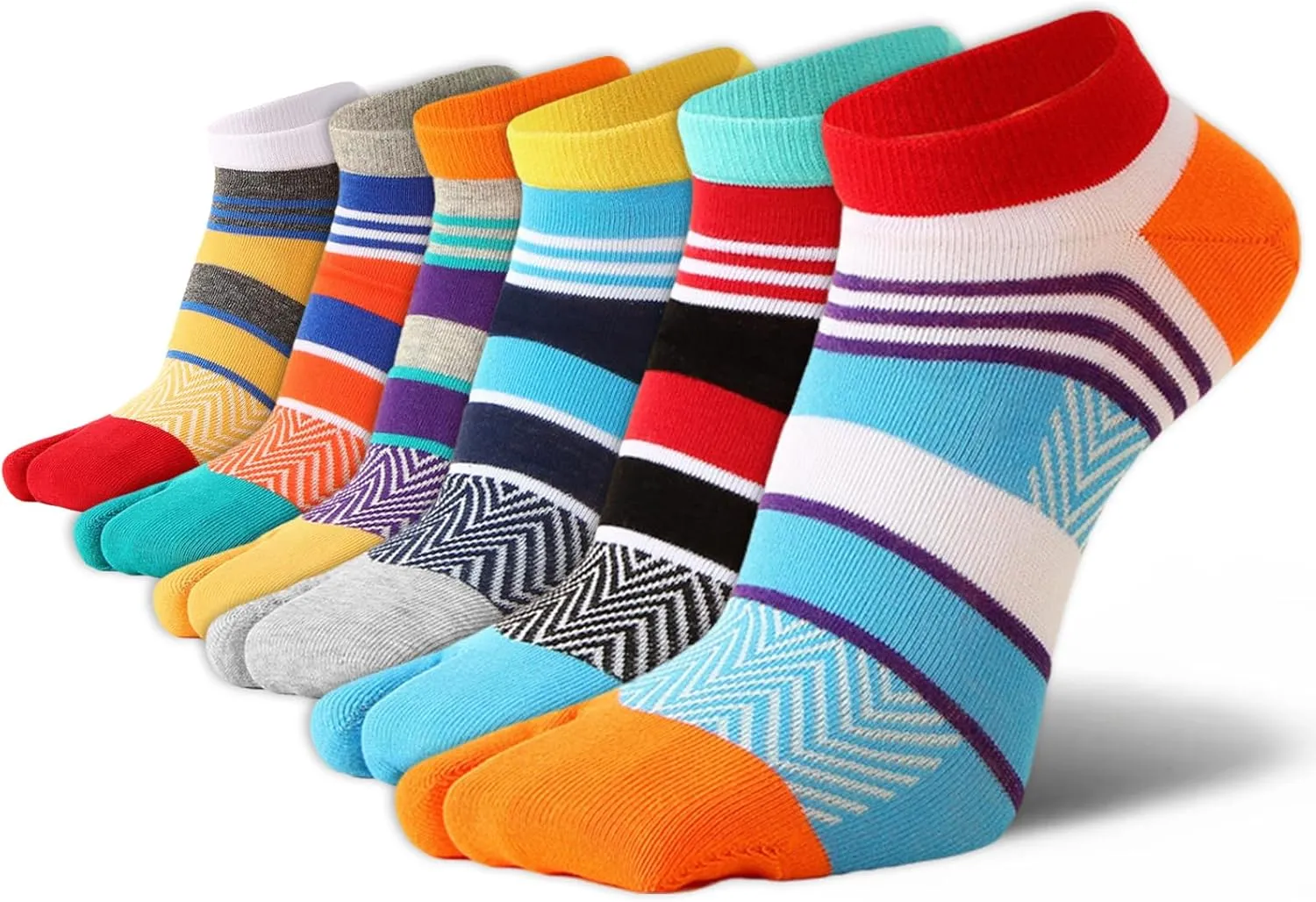 Tabi Socks Athletic Cotton Crew Length Quarter Ankle Two Toe for Women and Men