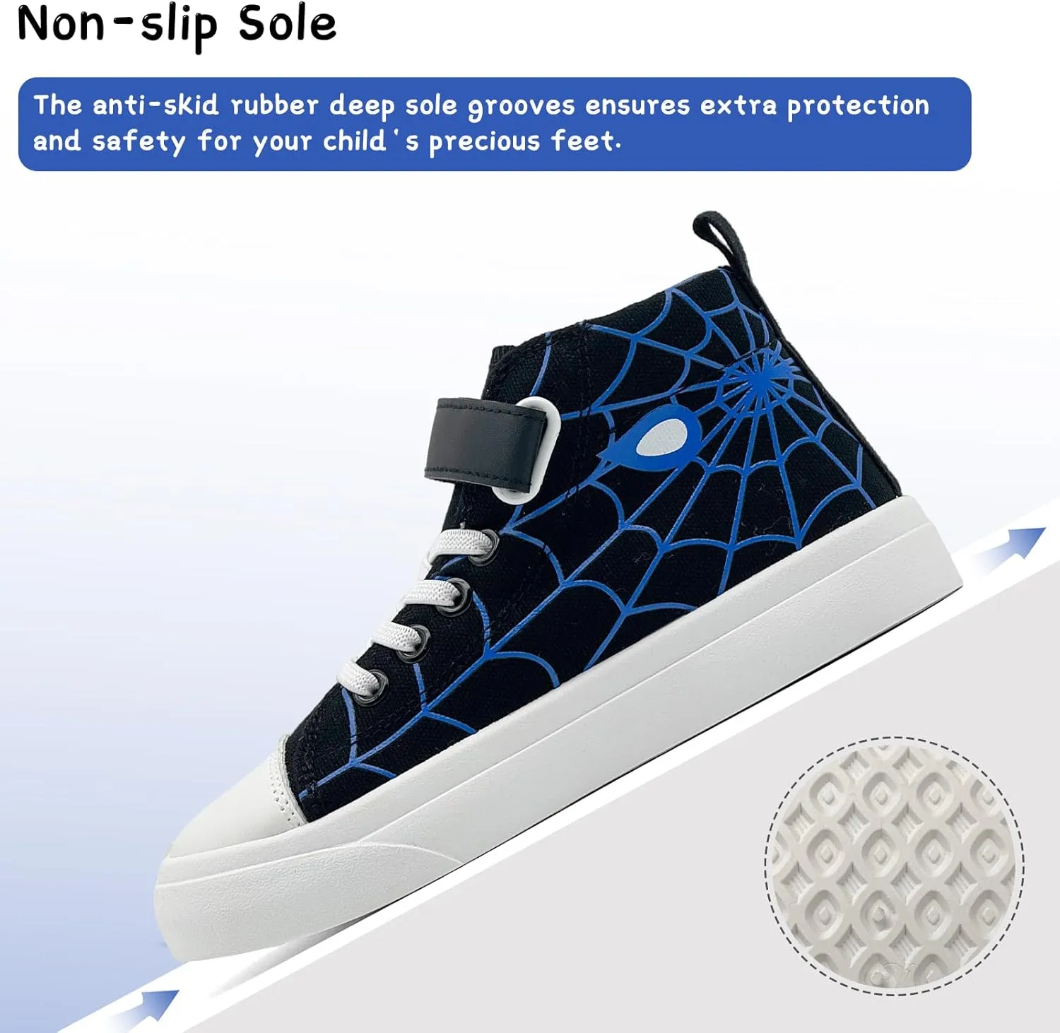 Toddler Boys Girls Shoes Kids High Top Canvas Sneakers Hook and Loops Lightweight Cartoon Casual Sneakers Walking Shoes