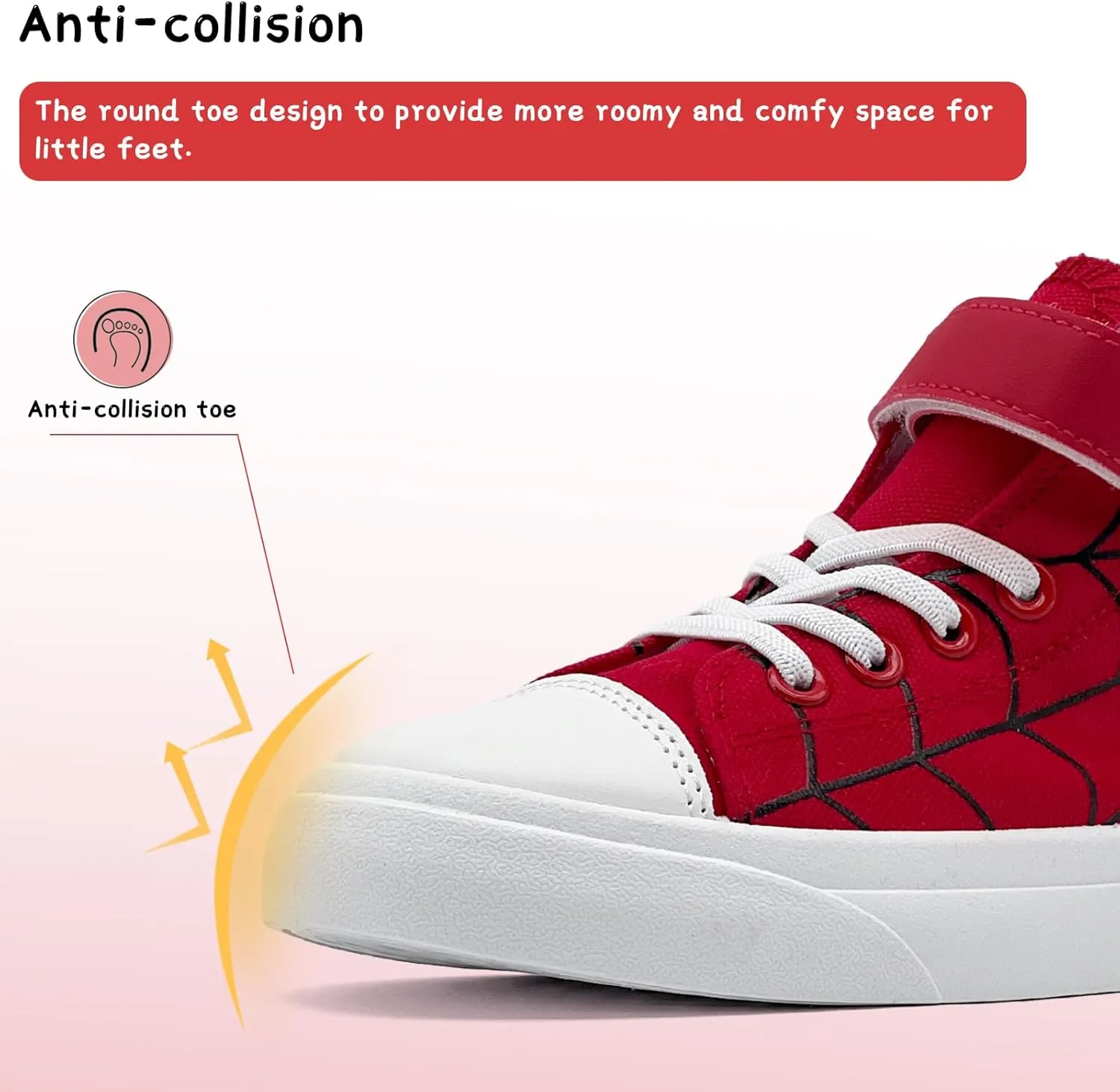 Toddler Boys Girls Shoes Kids High Top Canvas Sneakers Hook and Loops Lightweight Cartoon Casual Sneakers Walking Shoes