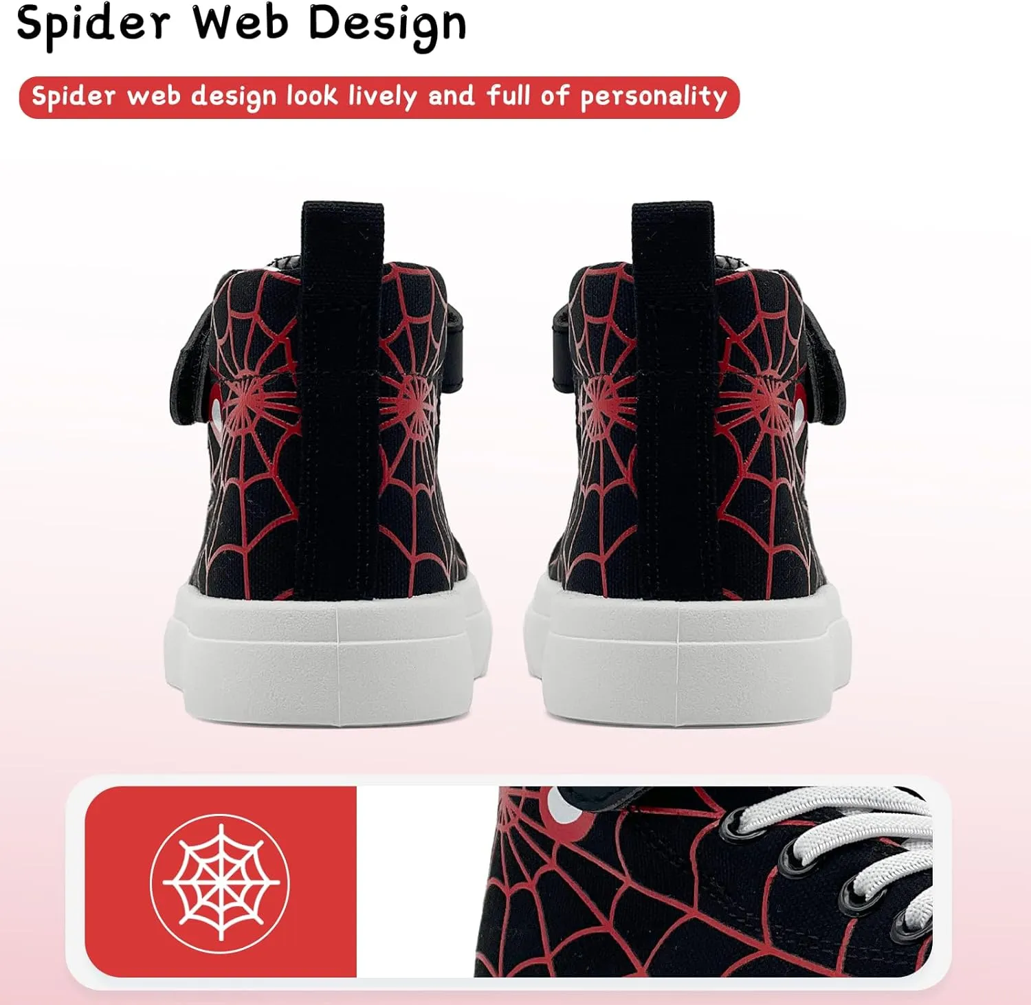 Toddler Boys Girls Shoes Kids High Top Canvas Sneakers Hook and Loops Lightweight Cartoon Casual Sneakers Walking Shoes