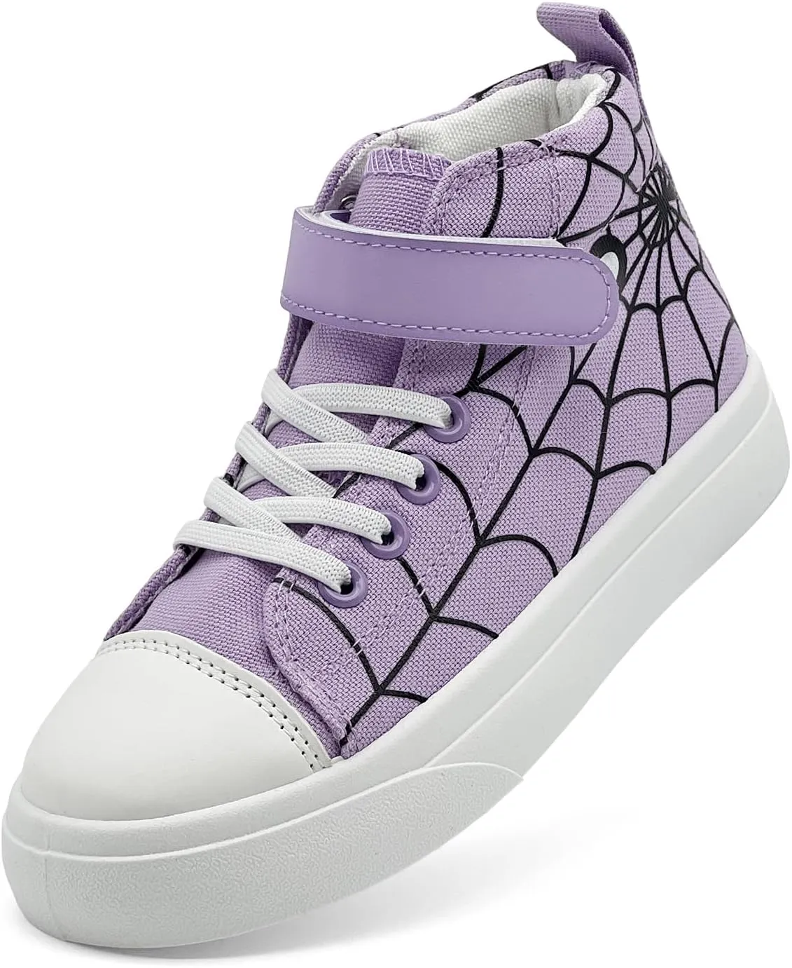 Toddler Boys Girls Shoes Kids High Top Canvas Sneakers Hook and Loops Lightweight Cartoon Casual Sneakers Walking Shoes