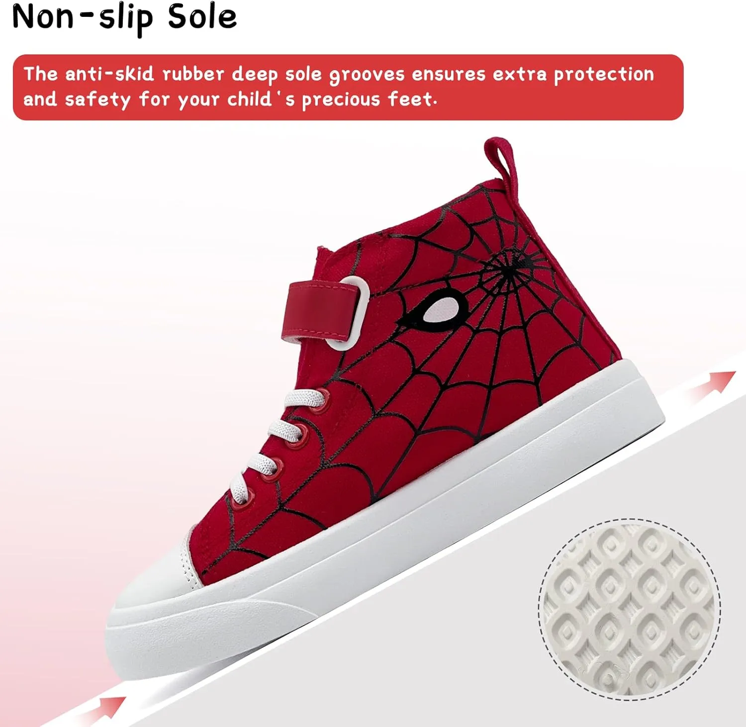 Toddler Boys Girls Shoes Kids High Top Canvas Sneakers Hook and Loops Lightweight Cartoon Casual Sneakers Walking Shoes