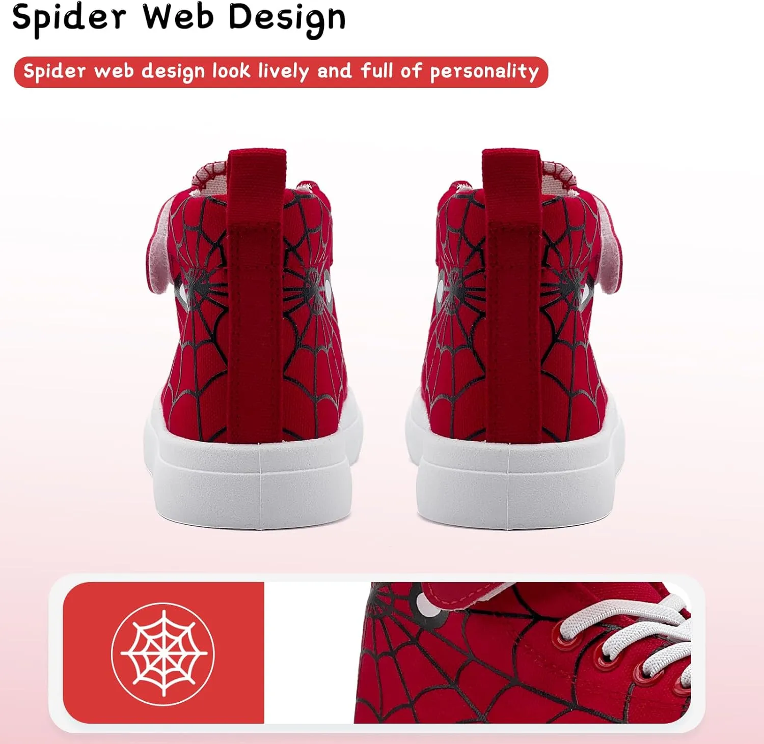 Toddler Boys Girls Shoes Kids High Top Canvas Sneakers Hook and Loops Lightweight Cartoon Casual Sneakers Walking Shoes