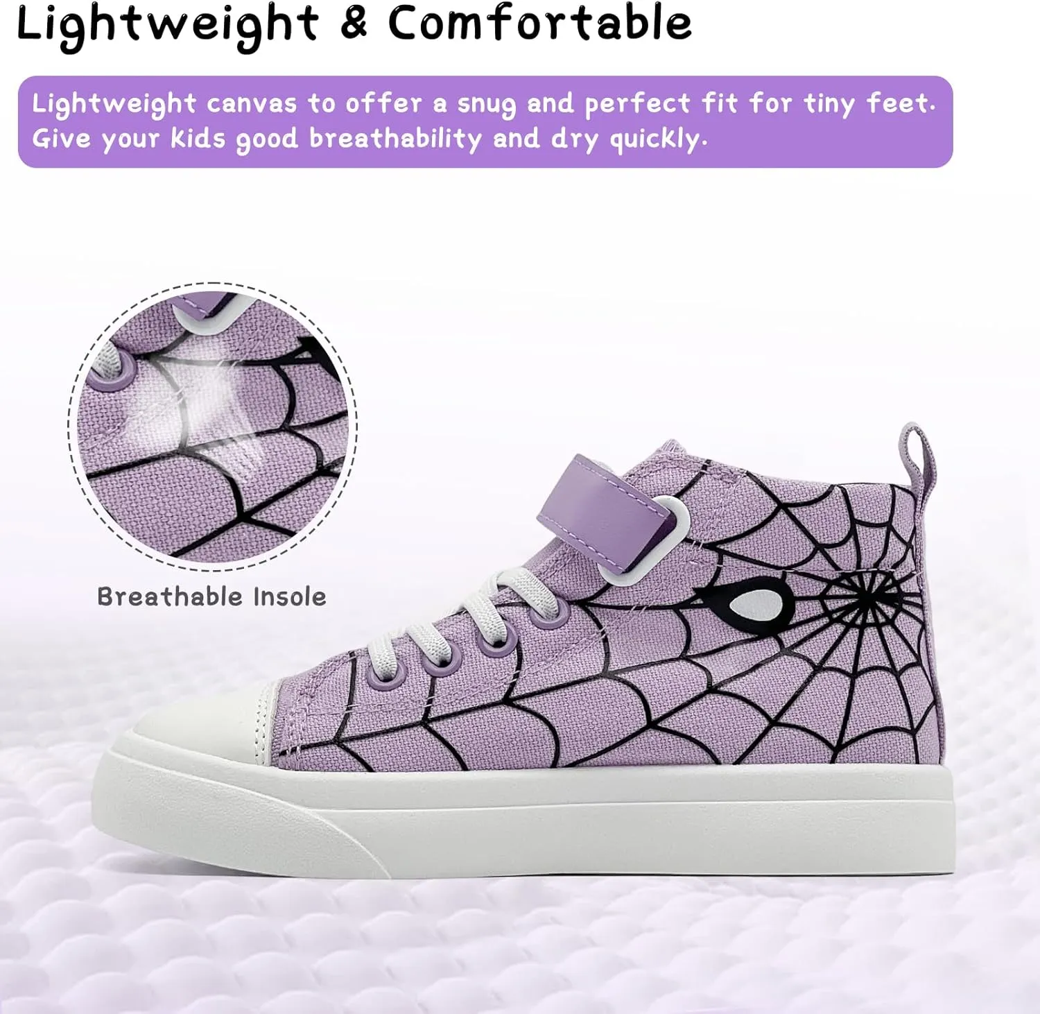 Toddler Boys Girls Shoes Kids High Top Canvas Sneakers Hook and Loops Lightweight Cartoon Casual Sneakers Walking Shoes