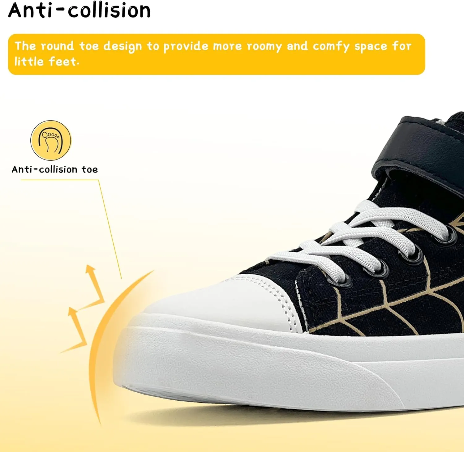 Toddler Boys Girls Shoes Kids High Top Canvas Sneakers Hook and Loops Lightweight Cartoon Casual Sneakers Walking Shoes