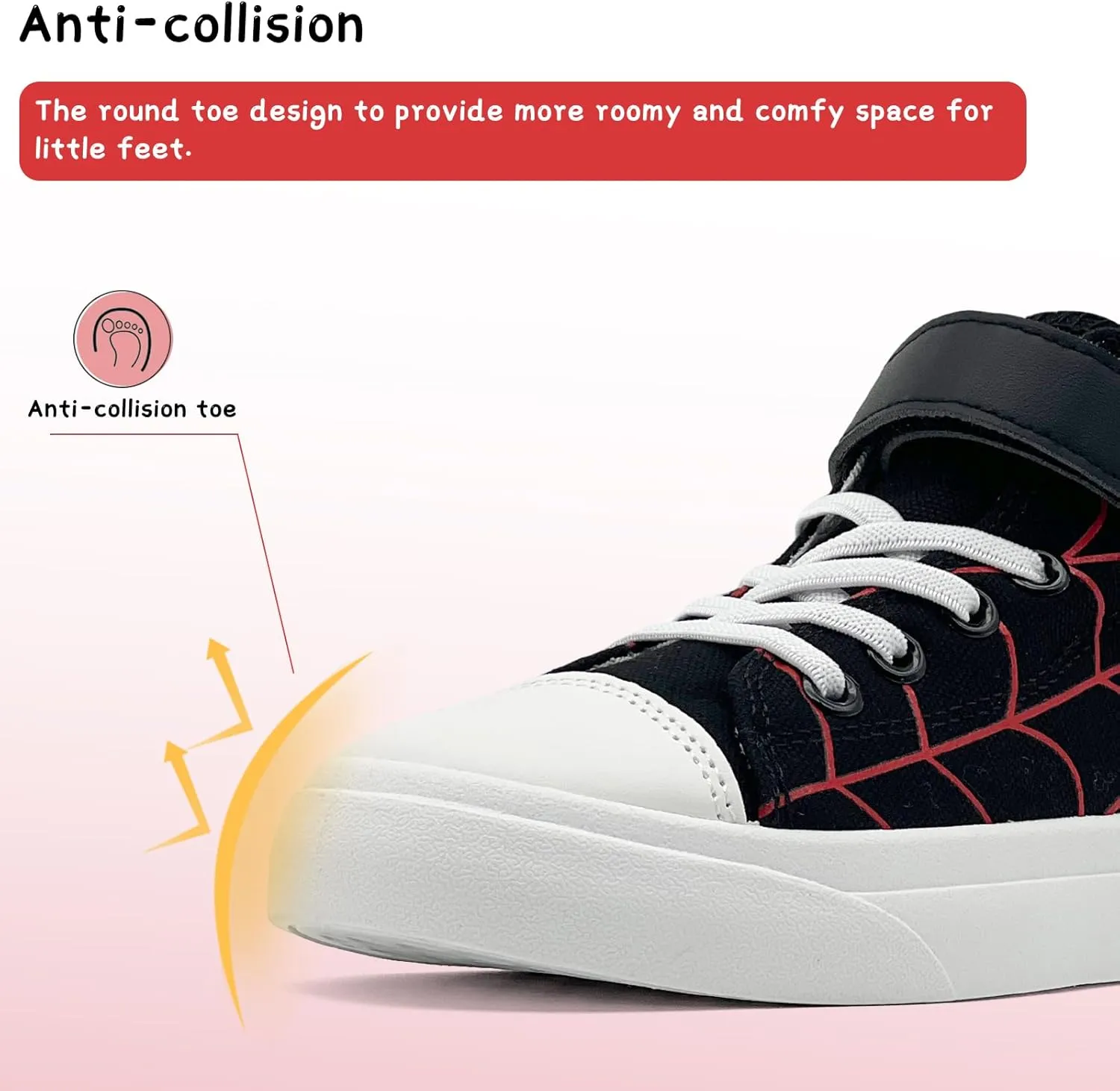 Toddler Boys Girls Shoes Kids High Top Canvas Sneakers Hook and Loops Lightweight Cartoon Casual Sneakers Walking Shoes