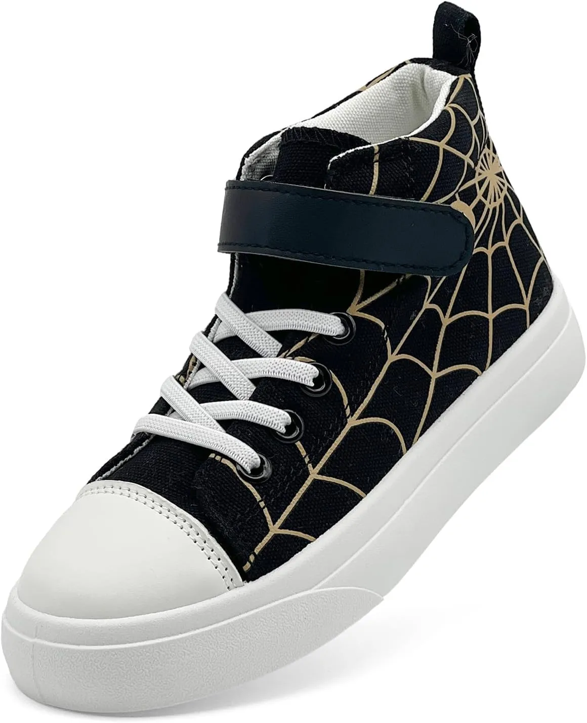 Toddler Boys Girls Shoes Kids High Top Canvas Sneakers Hook and Loops Lightweight Cartoon Casual Sneakers Walking Shoes