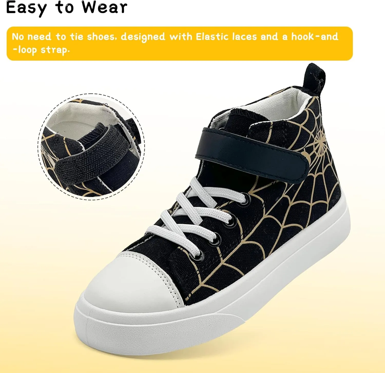 Toddler Boys Girls Shoes Kids High Top Canvas Sneakers Hook and Loops Lightweight Cartoon Casual Sneakers Walking Shoes