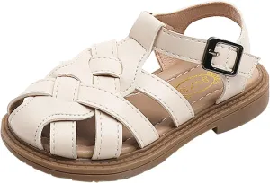 Toddler Girl Sandals Size 6 Girls Sandals Toddler Little Kid Closed Toe T Strap Flats Girls Sandals Size 9