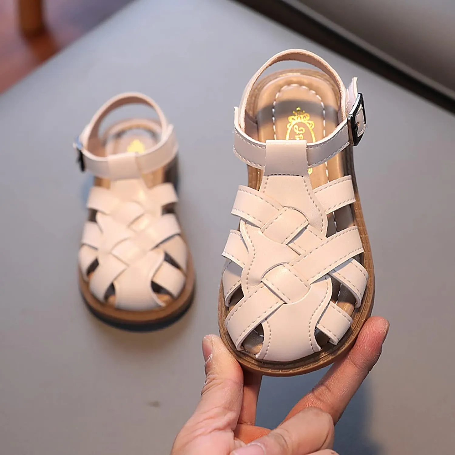 Toddler Girl Sandals Size 6 Girls Sandals Toddler Little Kid Closed Toe T Strap Flats Girls Sandals Size 9