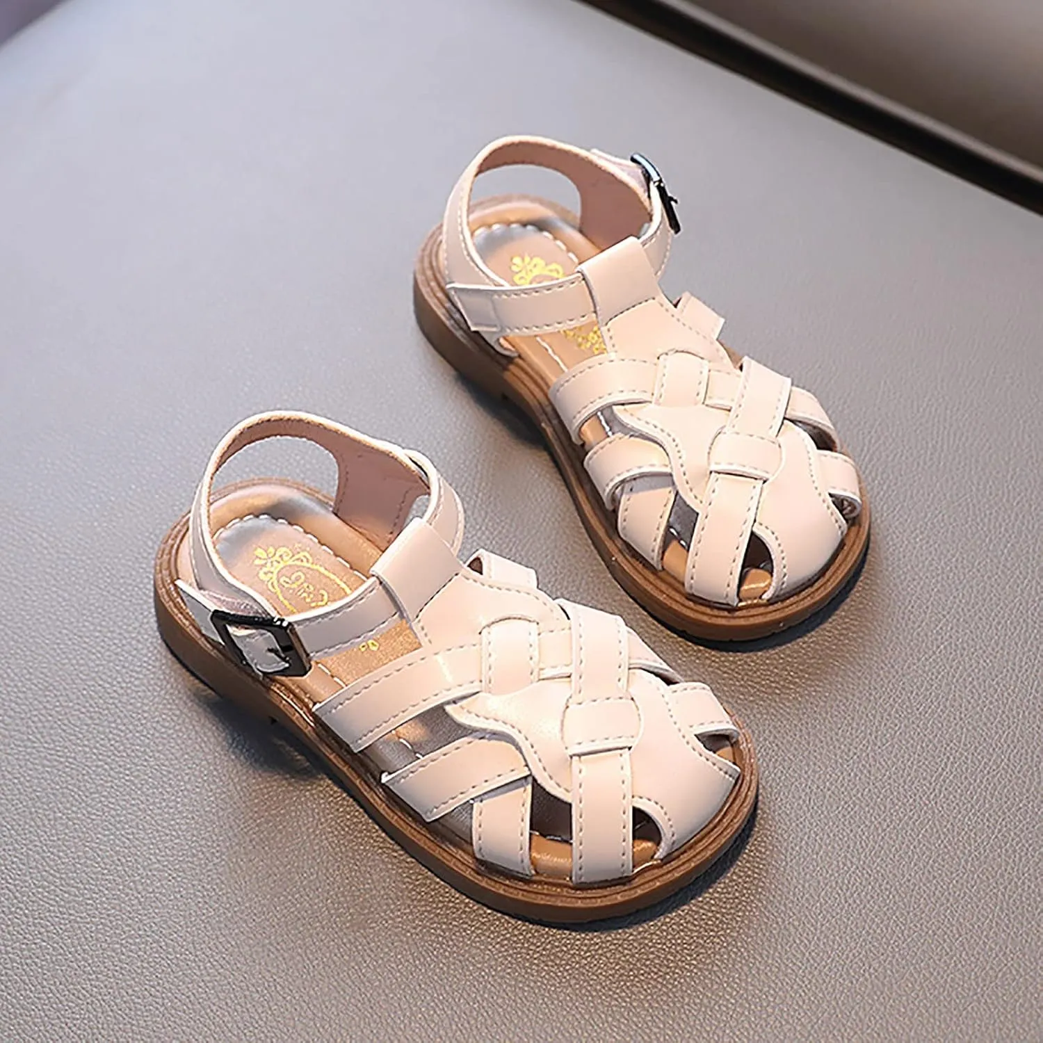 Toddler Girl Sandals Size 6 Girls Sandals Toddler Little Kid Closed Toe T Strap Flats Girls Sandals Size 9