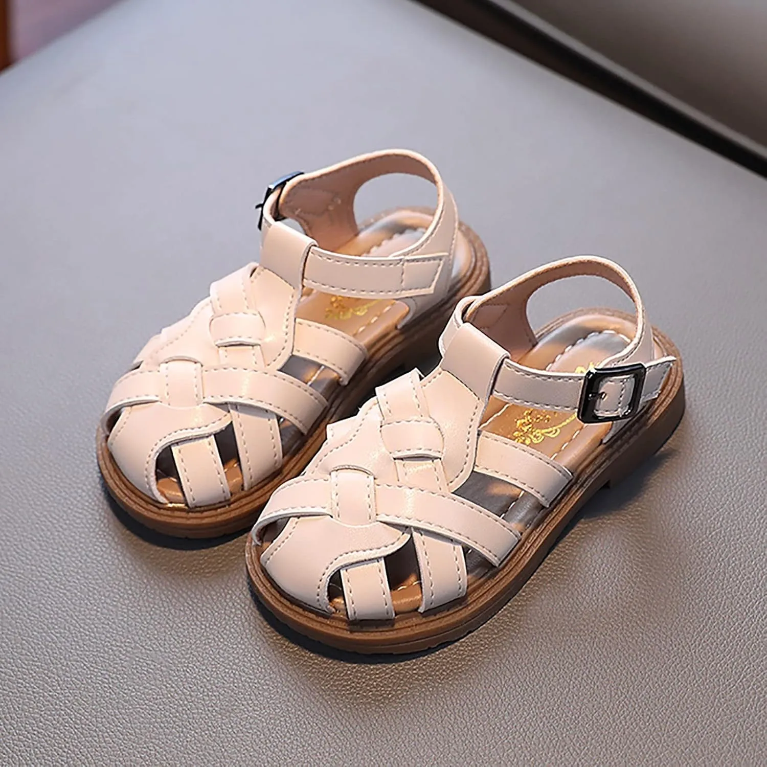 Toddler Girl Sandals Size 6 Girls Sandals Toddler Little Kid Closed Toe T Strap Flats Girls Sandals Size 9
