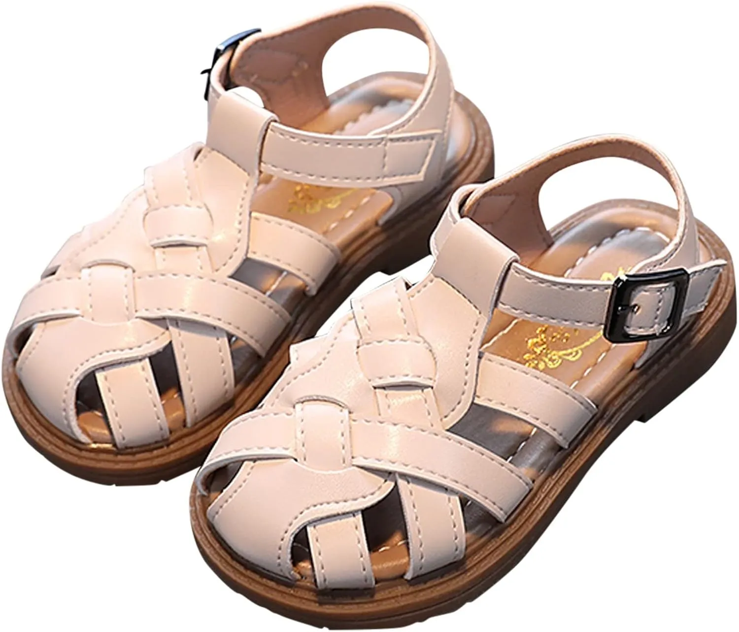 Toddler Girl Sandals Size 6 Girls Sandals Toddler Little Kid Closed Toe T Strap Flats Girls Sandals Size 9