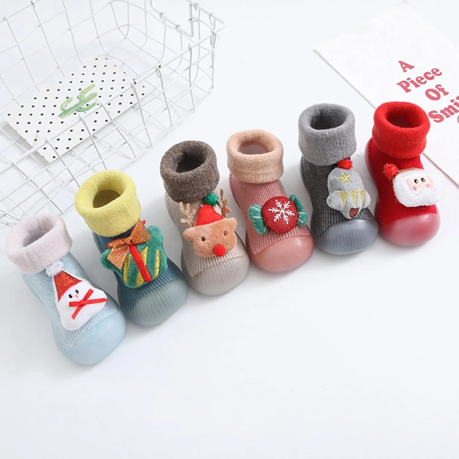 Toddler Girl Shoes,Christmas Baby Socks Shoes Children Winter Warm Cartoon Socks Shoes Floor Socks Baby Boots