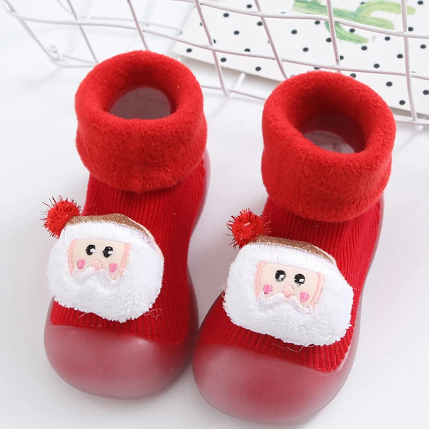 Toddler Girl Shoes,Christmas Baby Socks Shoes Children Winter Warm Cartoon Socks Shoes Floor Socks Baby Boots