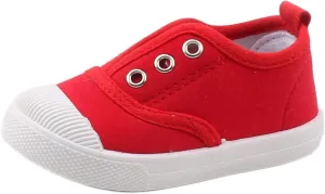 Toddler Girls Boys Canvas Shoes Lightweight Breathable Sneakers Washable Strap for Walking