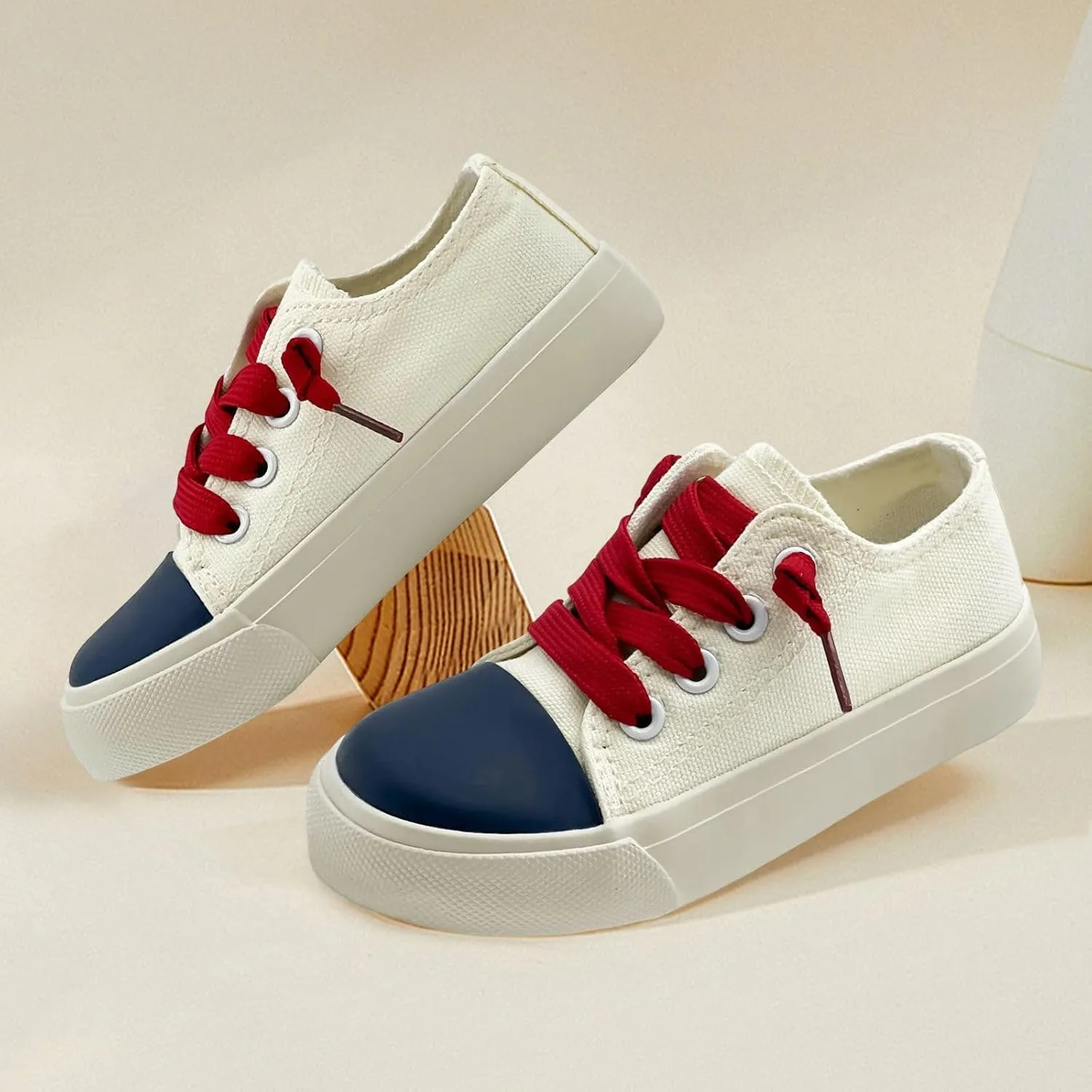 Toddler Kids Sneakers Boys and Girls Canvas Shoes Slip On Lightweight Walking Shoes for Little Big Kids