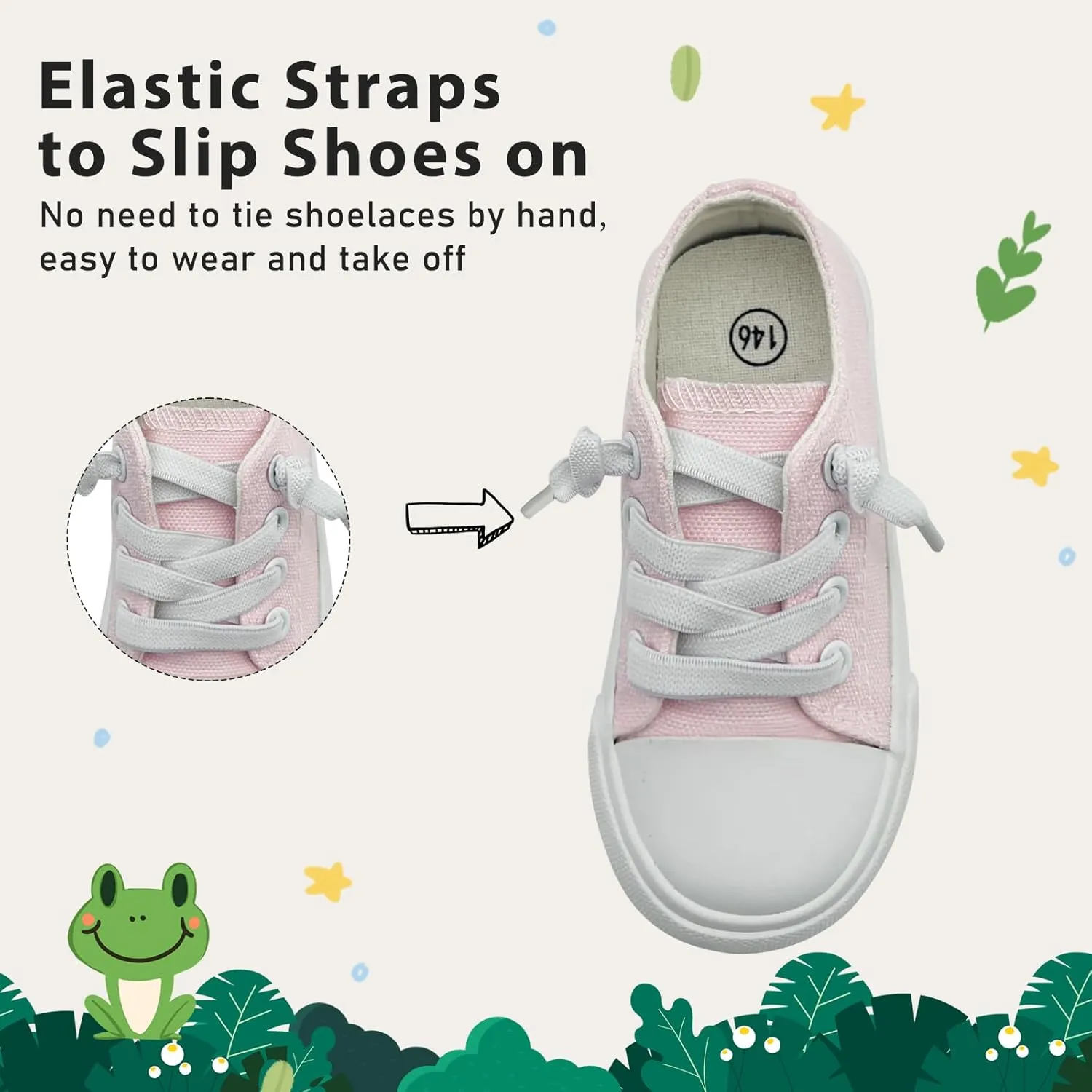 Toddler Kids Sneakers Boys and Girls Canvas Shoes Slip On Lightweight Walking Shoes for Little Big Kids