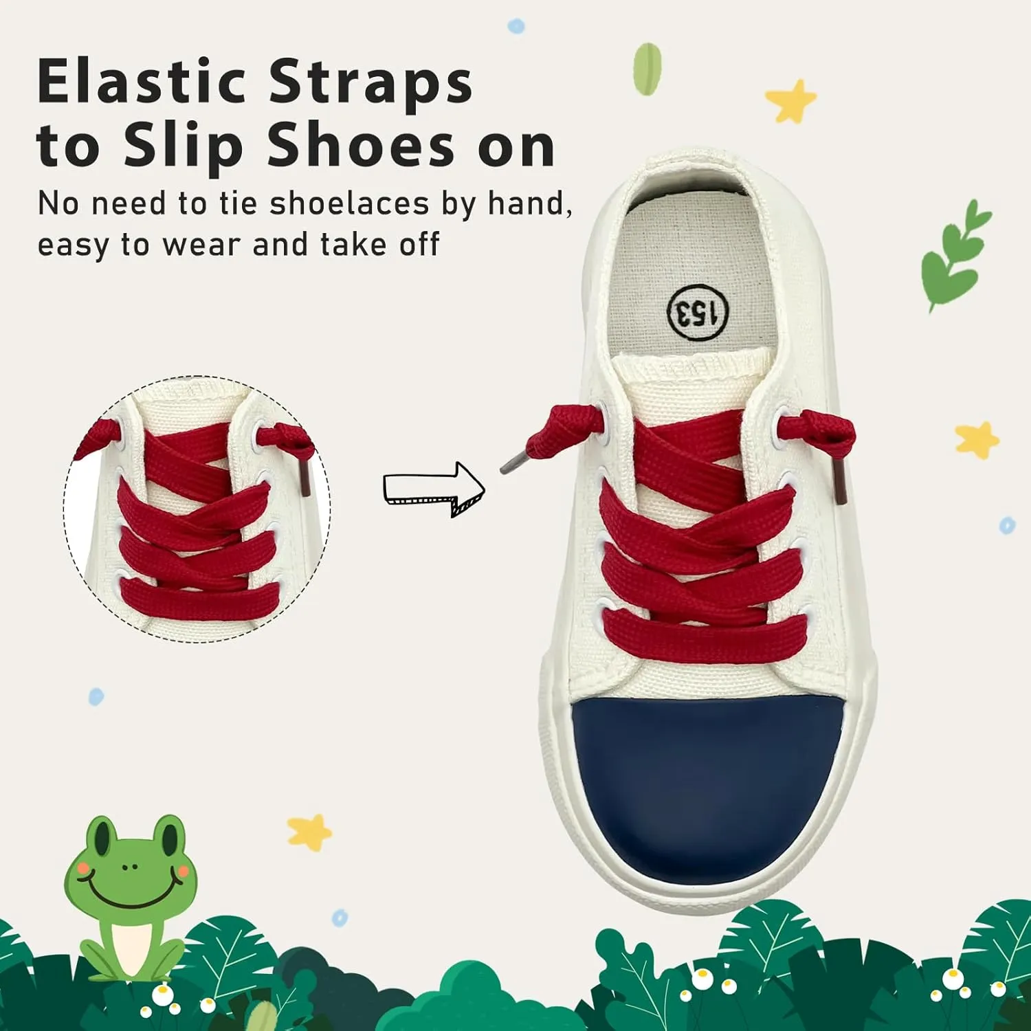 Toddler Kids Sneakers Boys and Girls Canvas Shoes Slip On Lightweight Walking Shoes for Little Big Kids