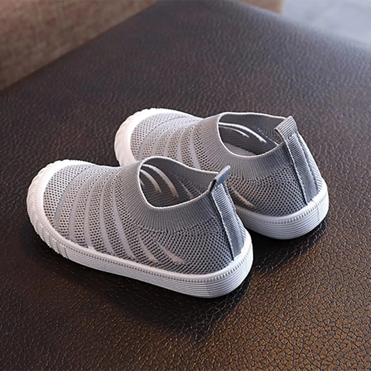 Toddler Little Girls Boys Lightweight Sports Shoes Spring Summer Stripe Mesh Breathable Flat Casual Sneakers