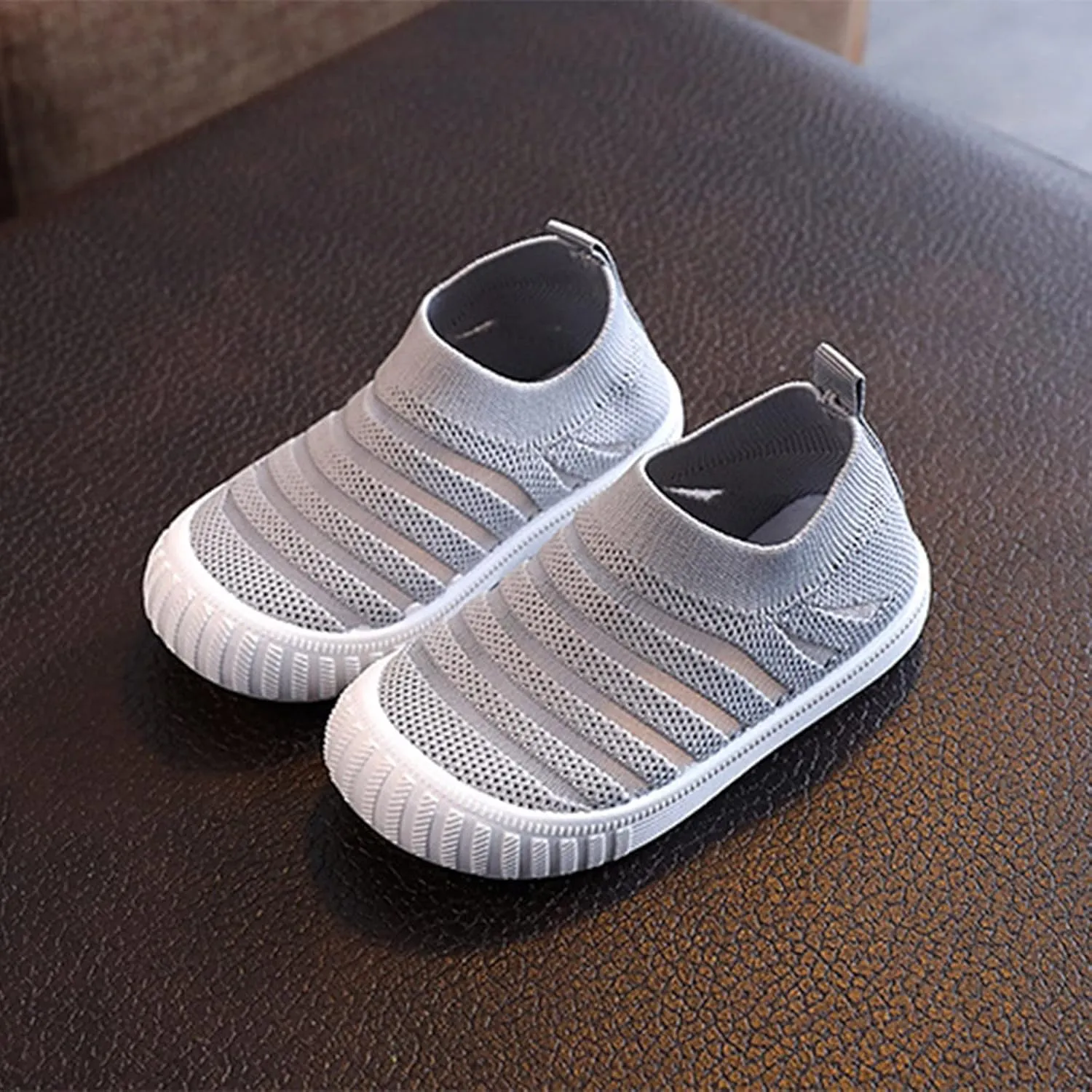 Toddler Little Girls Boys Lightweight Sports Shoes Spring Summer Stripe Mesh Breathable Flat Casual Sneakers