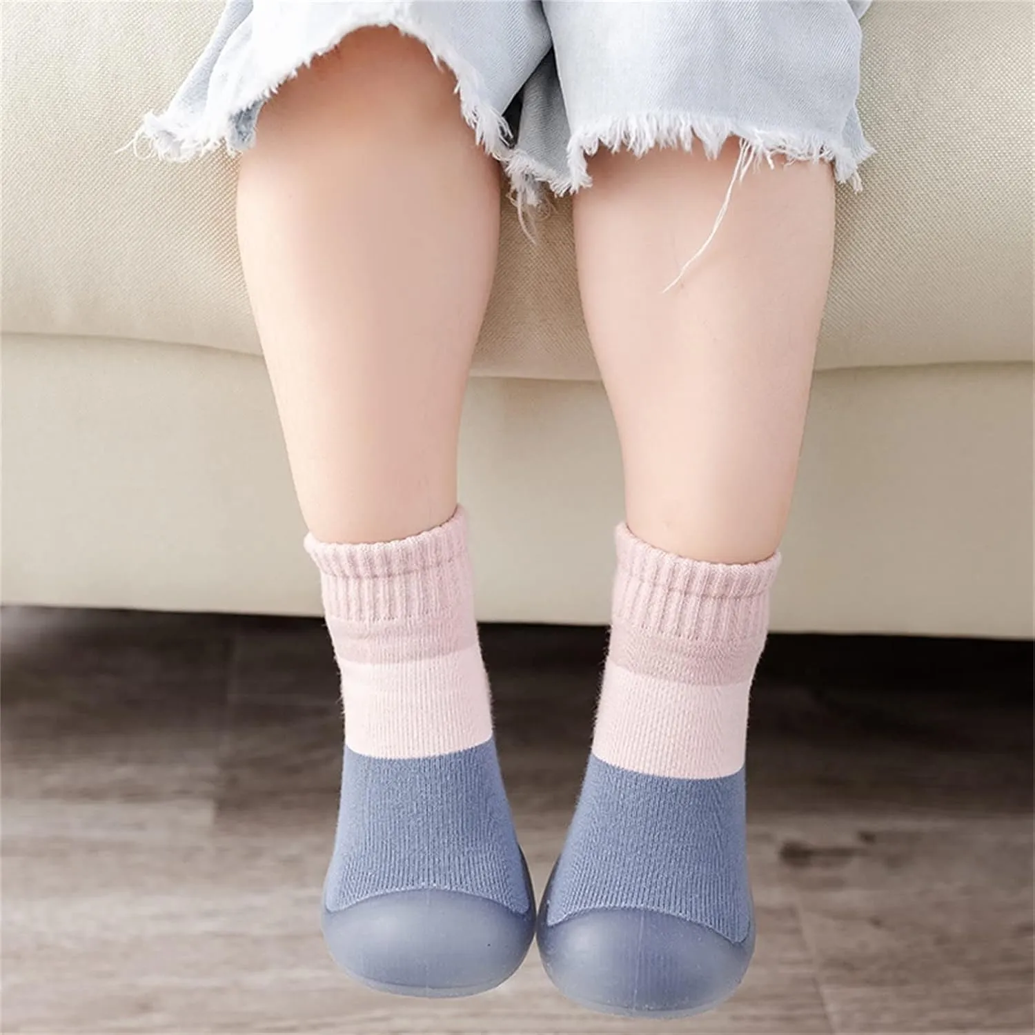 Toddler Sock Shoes,Infant Boys Girls Shoes First Walkers Contrast Color Antislip Socks Shoes Prewalker Sneaker Booties