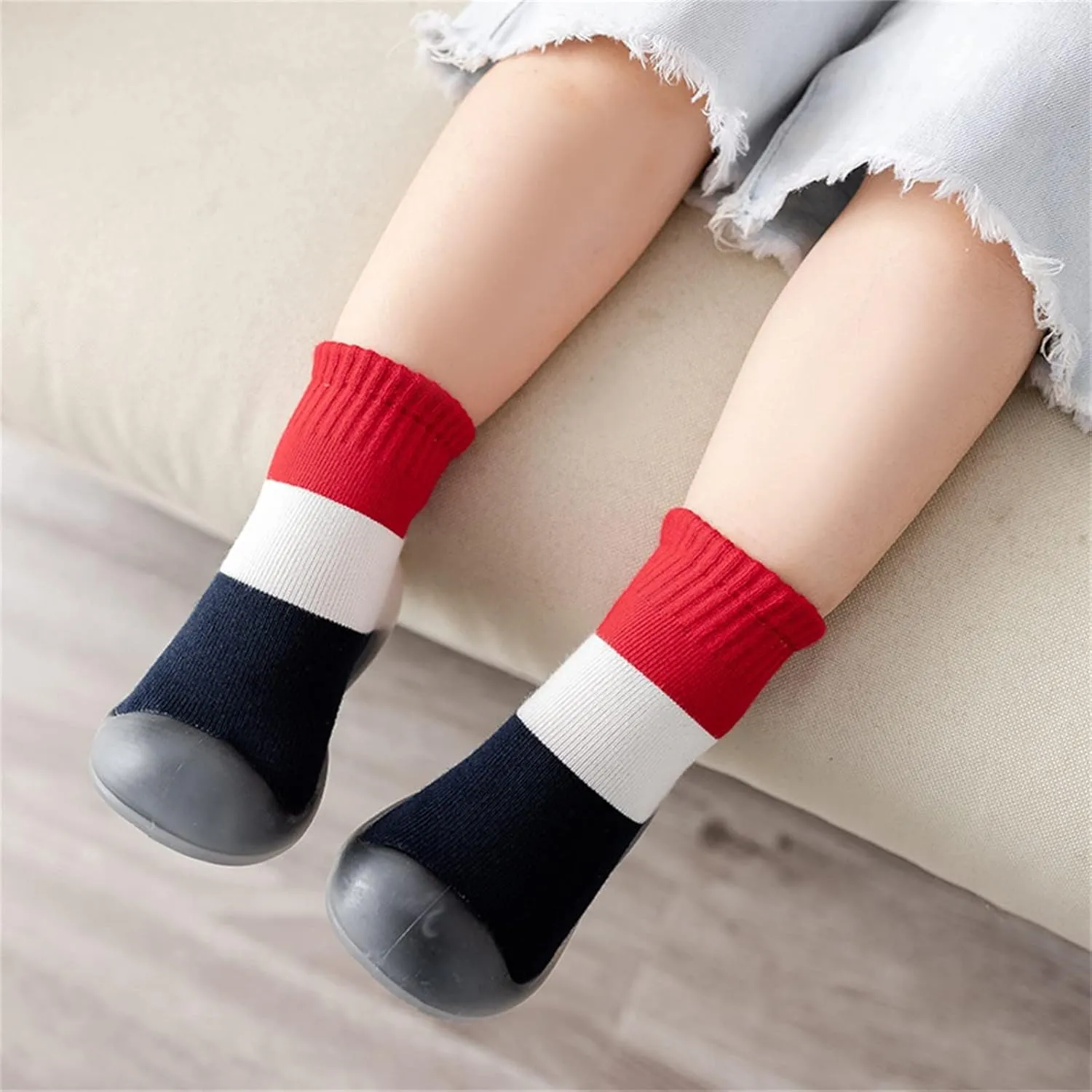 Toddler Sock Shoes,Infant Boys Girls Shoes First Walkers Contrast Color Antislip Socks Shoes Prewalker Sneaker Booties