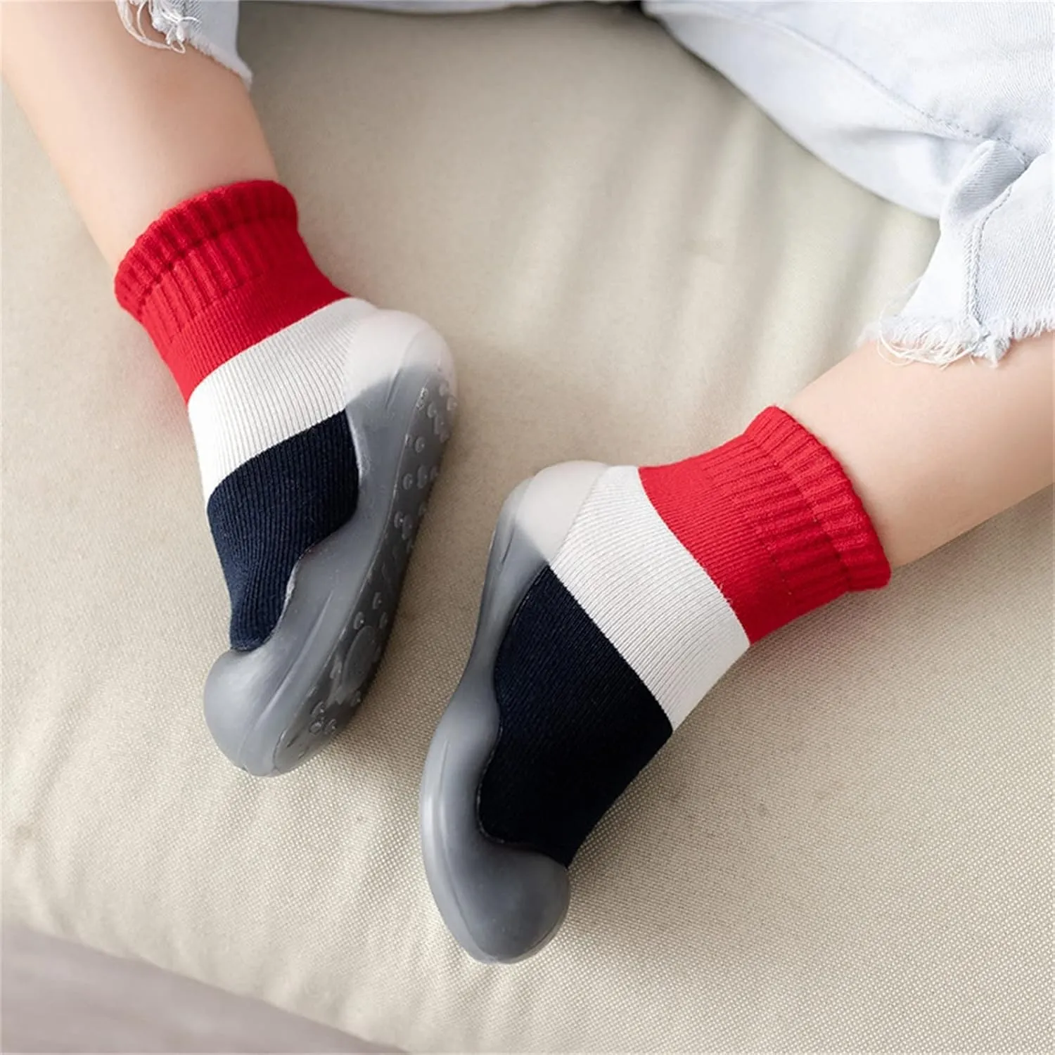 Toddler Sock Shoes,Infant Boys Girls Shoes First Walkers Contrast Color Antislip Socks Shoes Prewalker Sneaker Booties