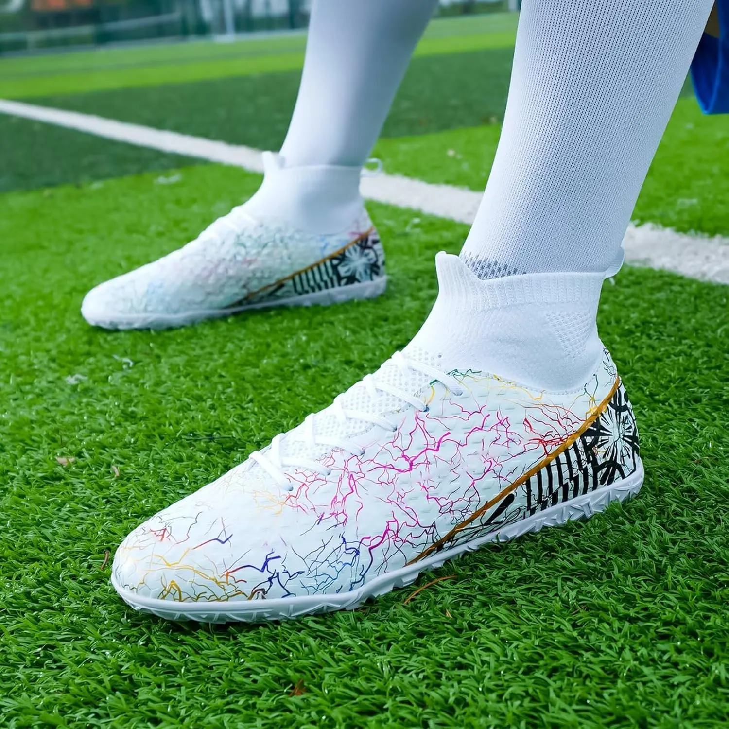 Unisex-Adult Soccer Cleats Lightweight Futsal Training Football Shoes for Big Boys