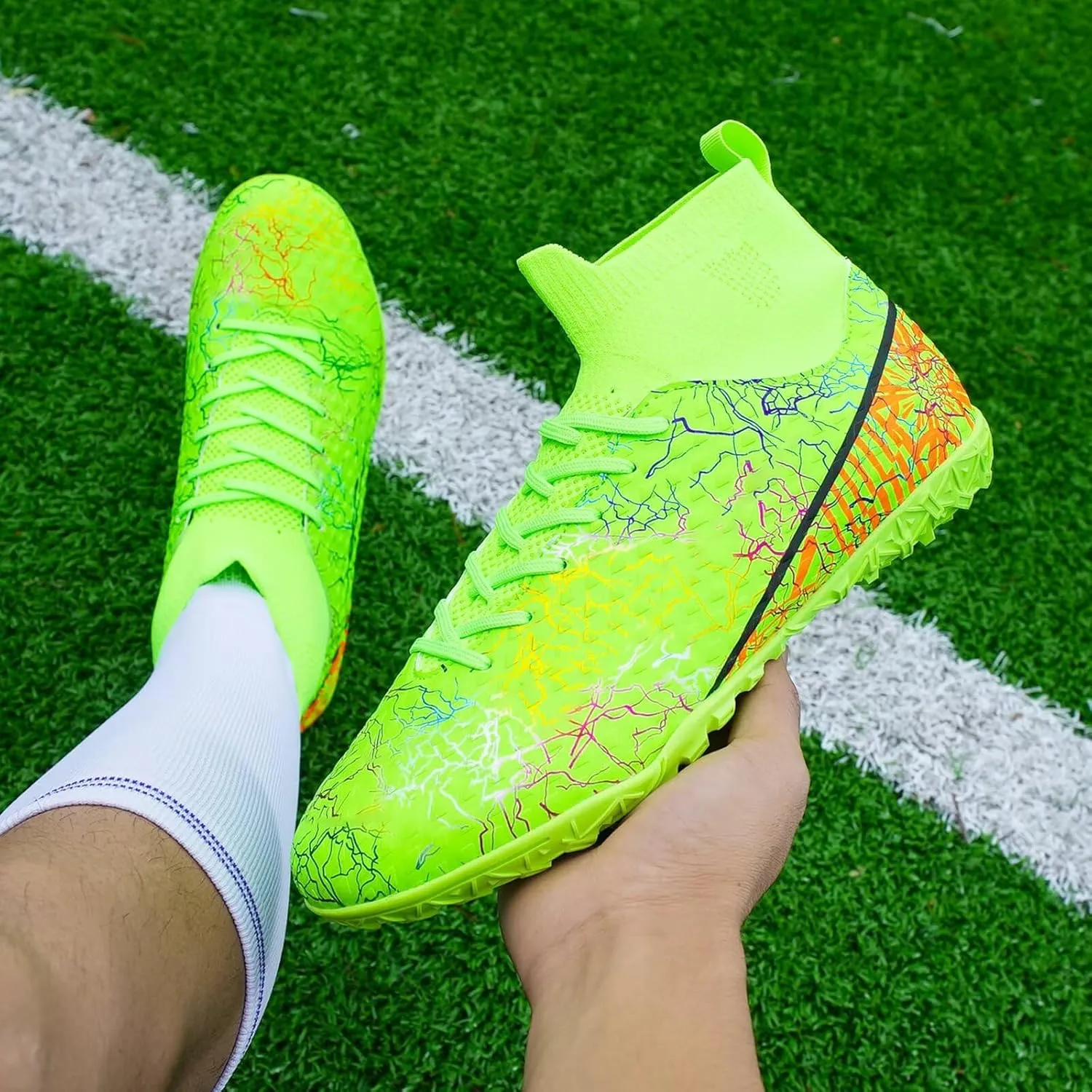 Unisex-Adult Soccer Cleats Lightweight Futsal Training Football Shoes for Big Boys