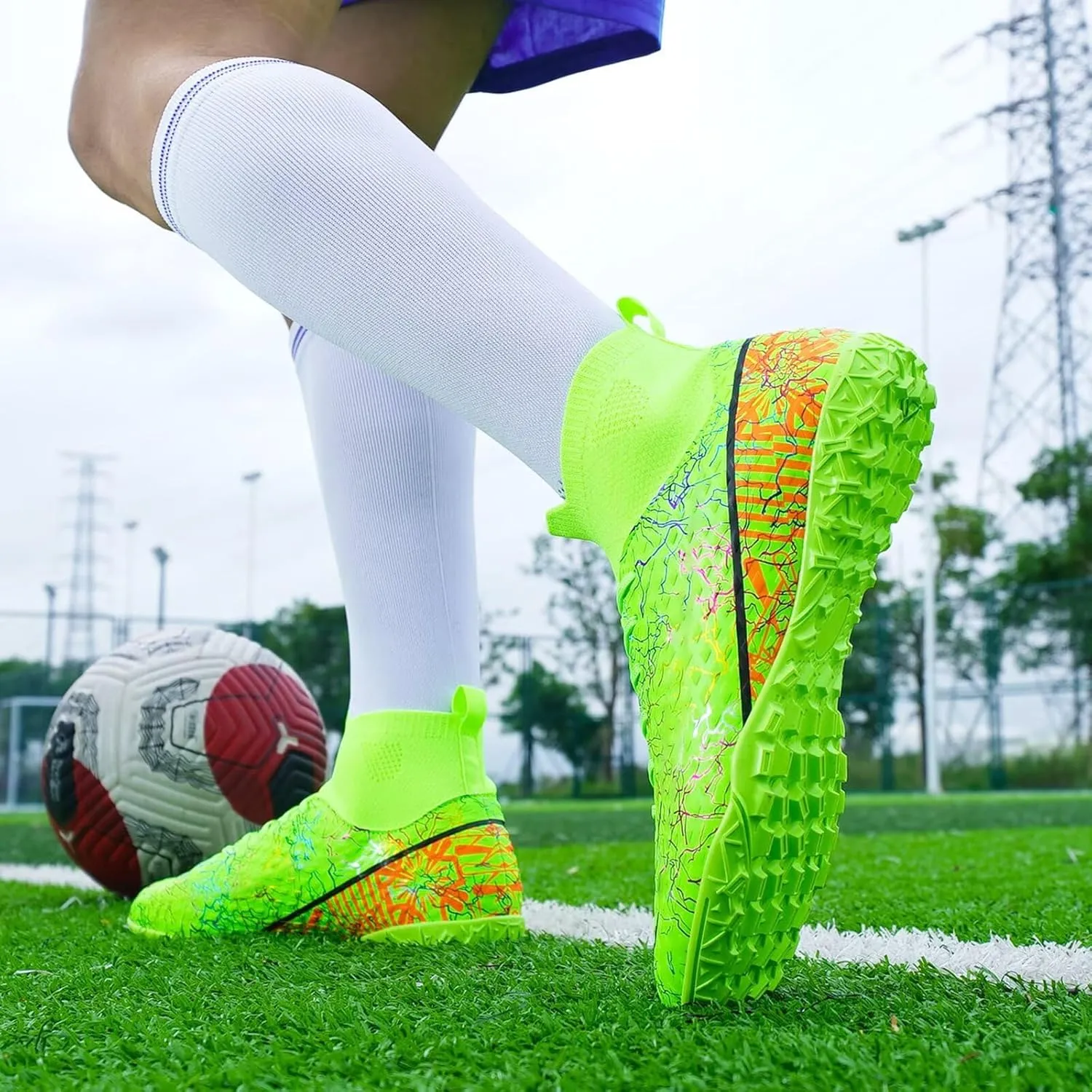 Unisex-Adult Soccer Cleats Lightweight Futsal Training Football Shoes for Big Boys
