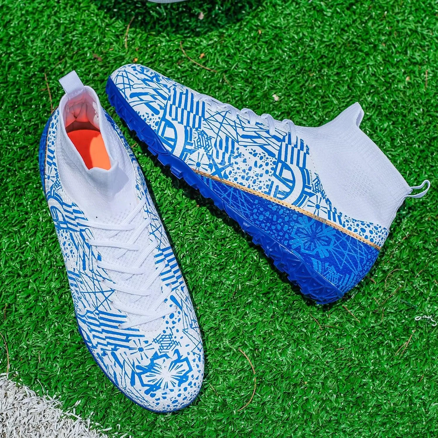 Unisex-Adult Turf Soccer Shoes Lightweight Training Futsal Shoes for Big Boys