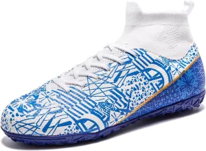 Unisex-Adult Turf Soccer Shoes Lightweight Training Futsal Shoes for Big Boys