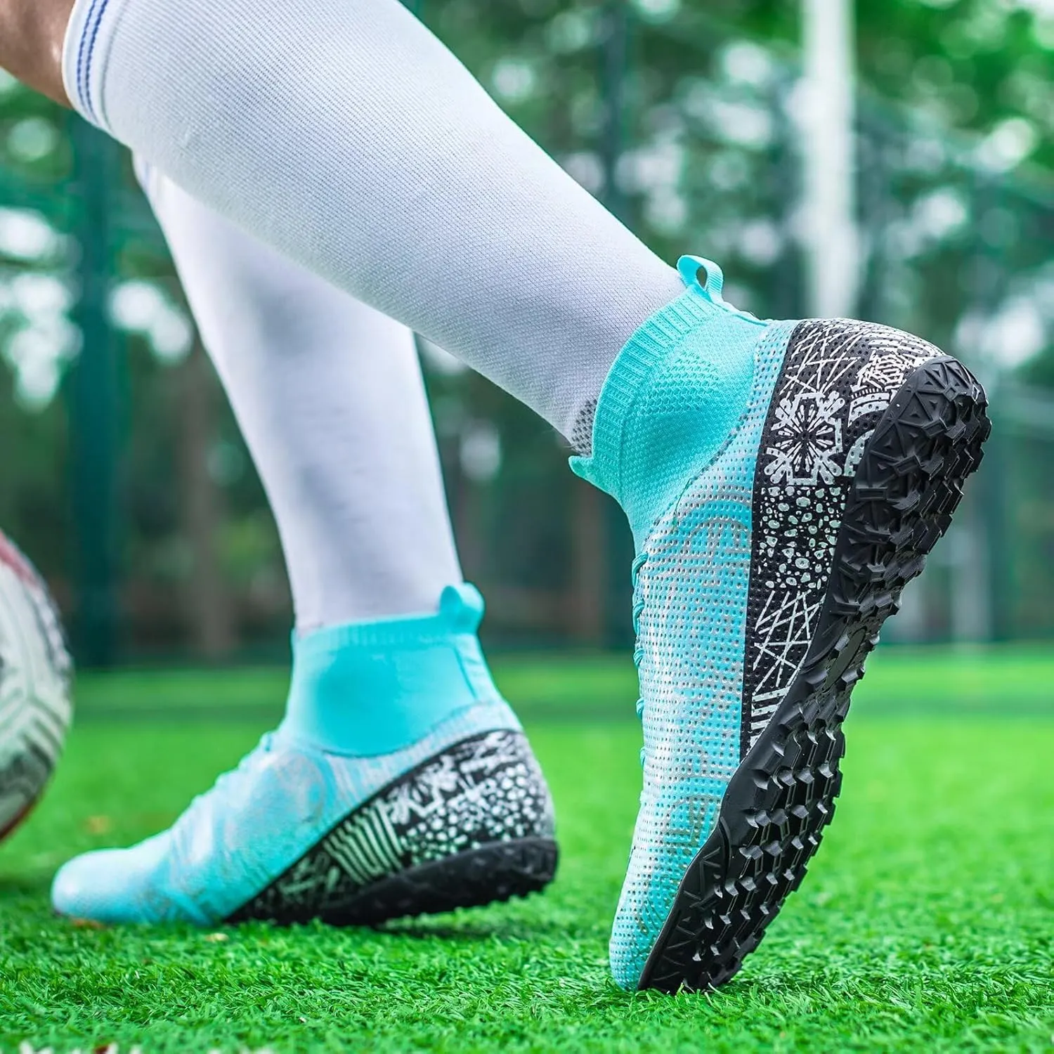 Unisex-Adult Turf Soccer Shoes Lightweight Training Futsal Shoes for Big Boys