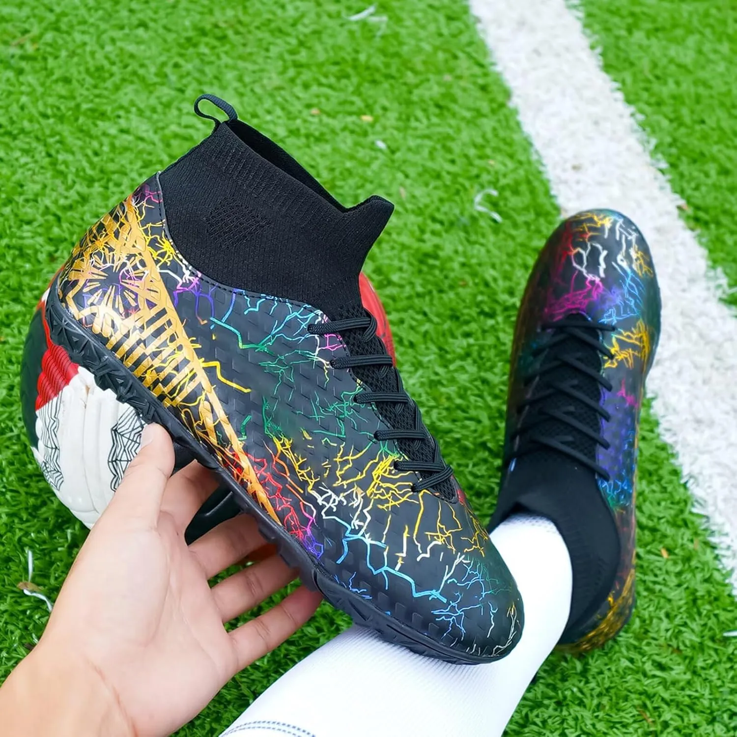 Unisex-Child Soccer Cleats Lightweight Training Football Shoes for Youth