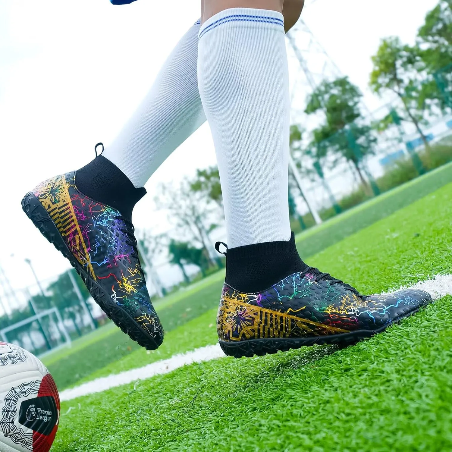 Unisex-Child Soccer Cleats Lightweight Training Football Shoes for Youth