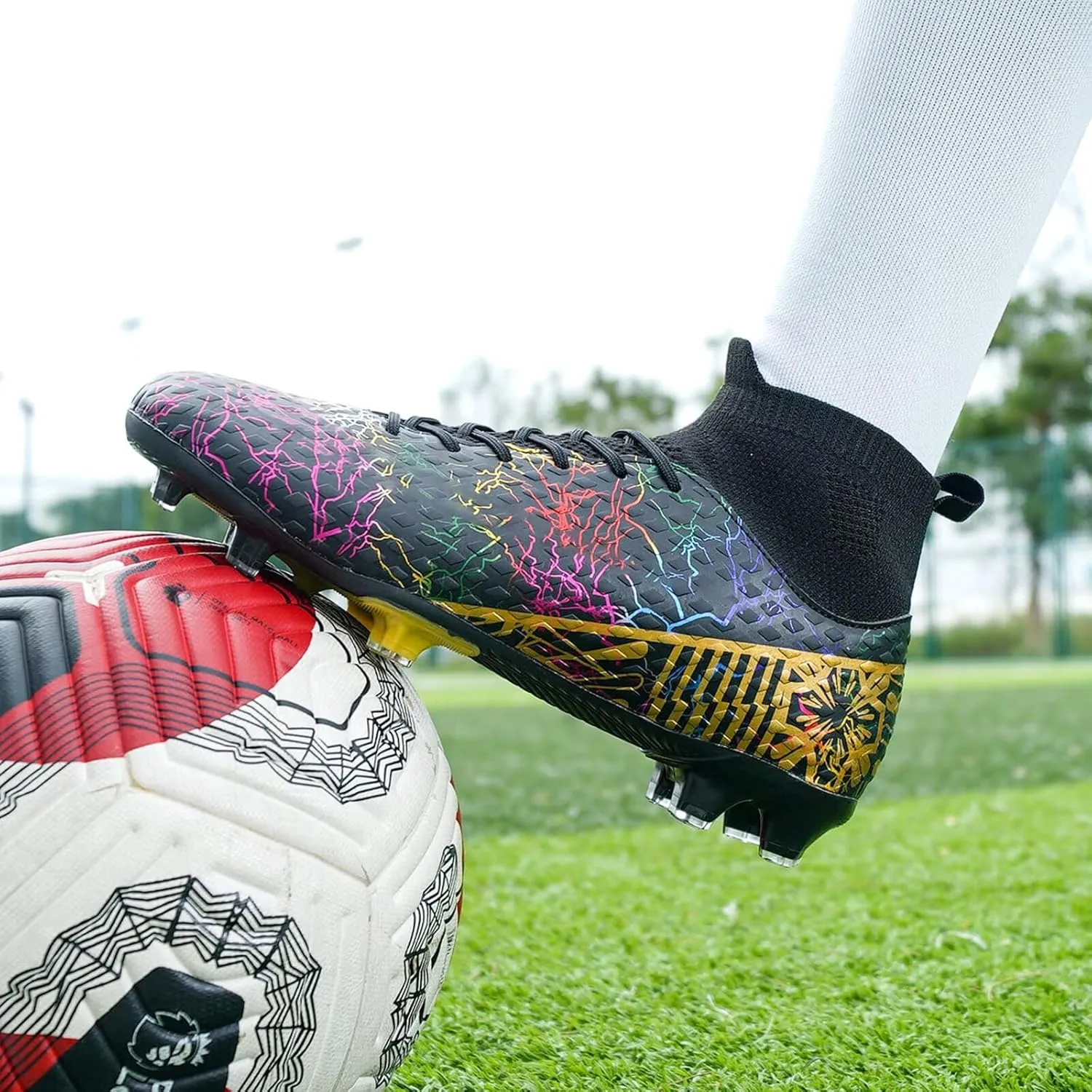 Unisex-Child Soccer Cleats Lightweight Training Football Shoes for Youth