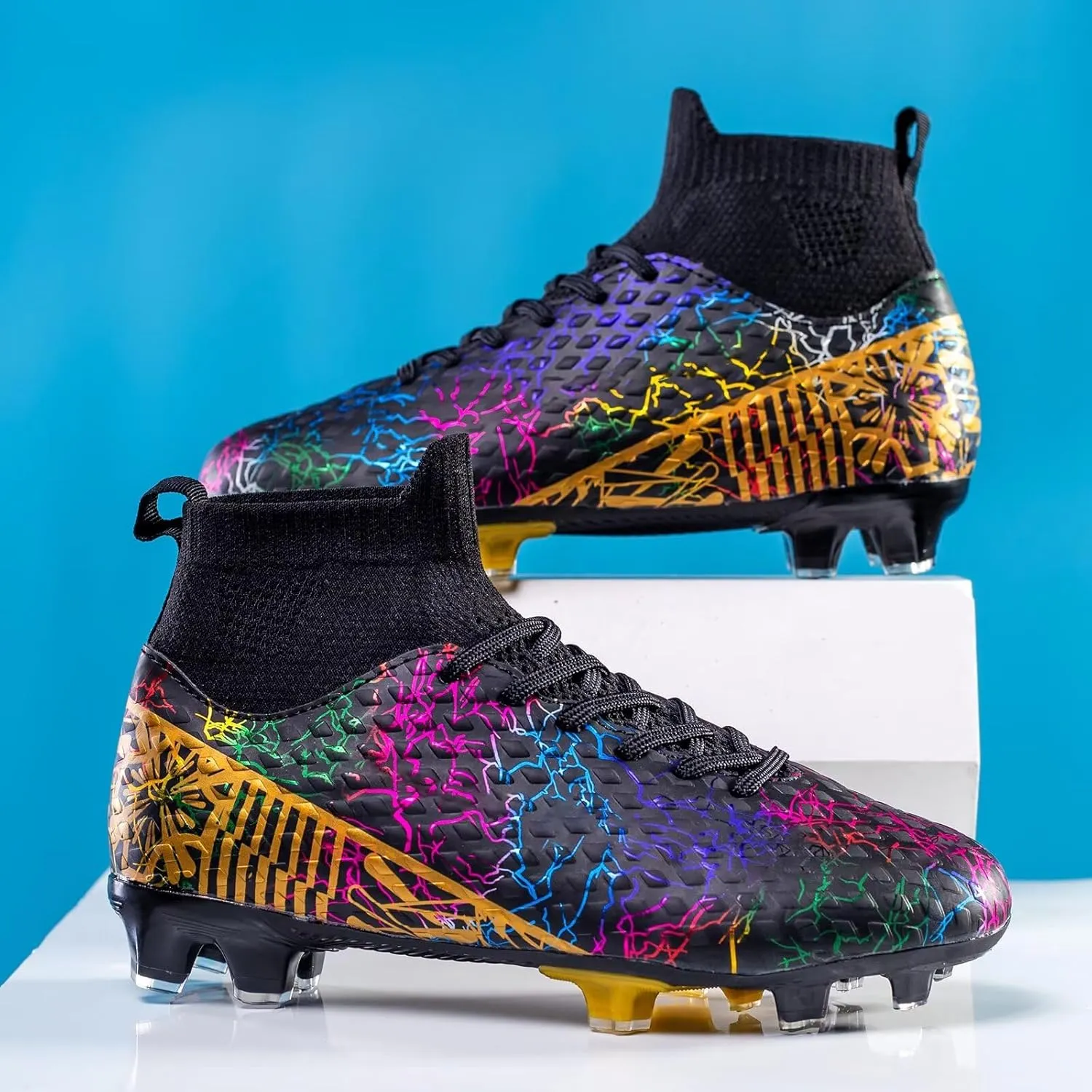 Unisex-Child Soccer Cleats Lightweight Training Football Shoes for Youth