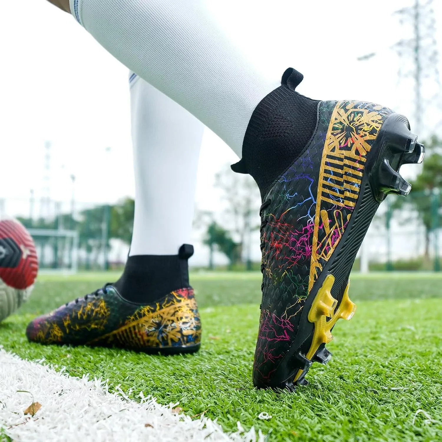 Unisex-Child Soccer Cleats Lightweight Training Football Shoes for Youth