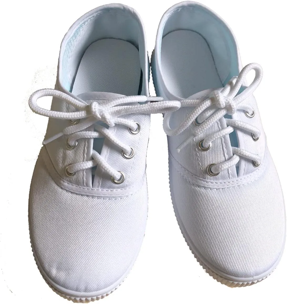 Unpafcxddyig Kids Lace up Sneakers Athletic Running Tennis Sport Shoe Canvas Shoes White
